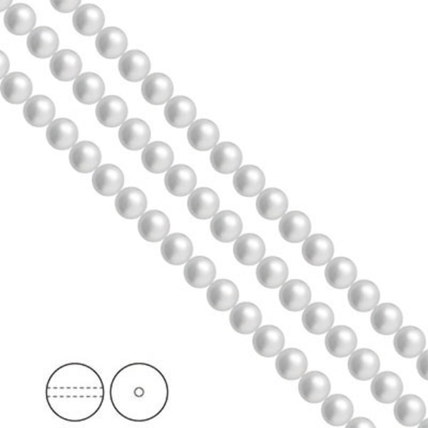 Preciosa Nacre Pearls (premiumkvalitet), 5mm, Light Grey, 25st