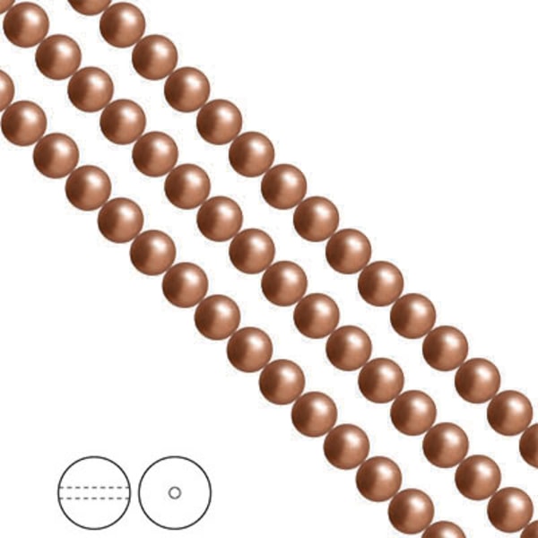 Preciosa Nacre Pearls (premiumkvalitet), 6mm, Bronze, 25st