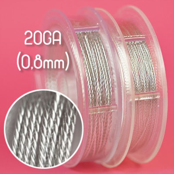 Tvinnad Artistic Wire, tarnish resistant silver, 20GA (0,8mm gro