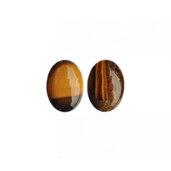 Cabochon, naturligt tigeröga, 13x18mm oval, 1st brun
