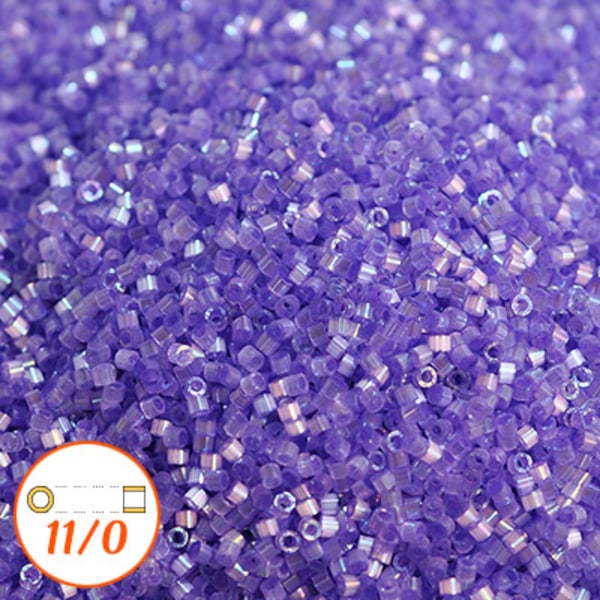 Miyuki Delica 11/0, I-D lavender AB silk glazed, 5g lila