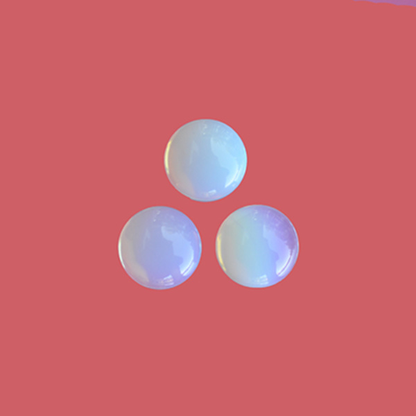 Cabochon, "opalit", ca 12mm rund, 1st transparent