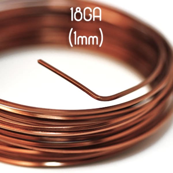 Fyrkantig non-tarnish antique copper wire, 18GA (1mm grov)