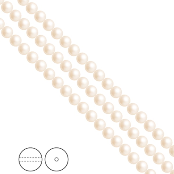 Preciosa Nacre Pearls (premiumkvalitet), 4mm, Creamrose, 30st