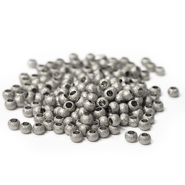 Stardust pärlor av rostfritt kirurgiskt stål, 3x4mm rondeller, 1 silver
