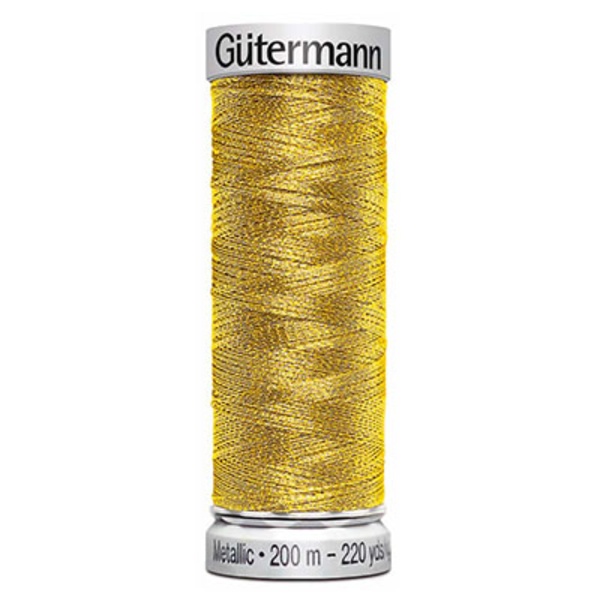 Gütermann metallic broderitråd, guldfärgad, 200m guld