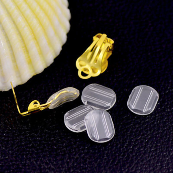 Mjuka komfortkuddar för clips (clips ingår ej), 8x10mm, 4st transparent