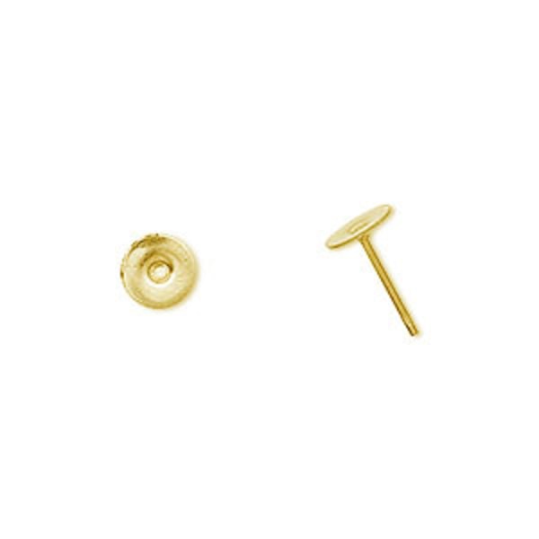 Öronstift av rostfritt kirurgiskt stål/24K guldplätering, 6mm pl guld
