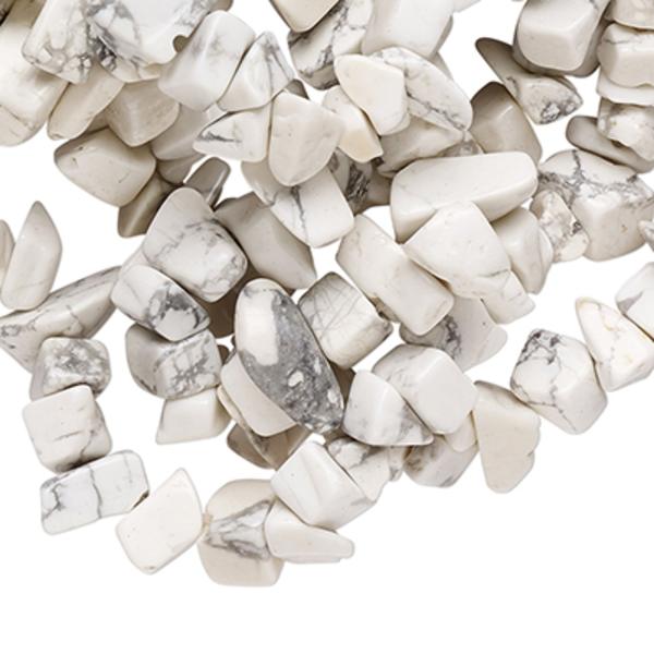 Stenchips, naturlig vit howlit, 1 sträng vit
