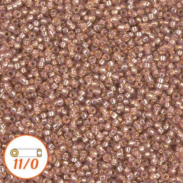 Miyuki seed beads 11/0, silver-lined dyed chai alabaster, 10g