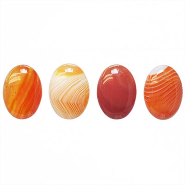 Cabochon, tonad röd agat, 13x18mm oval, 1st orange