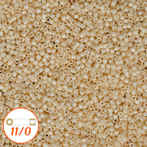 Miyuki Delica 11/0, opaque light beige luster, 5g beige