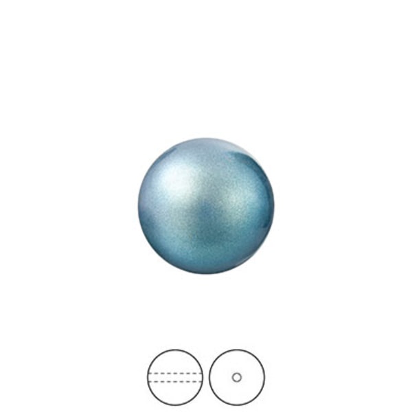 Preciosa Nacre Pearls (premiumkvalitet), 12mm, Pearlescent Blue,