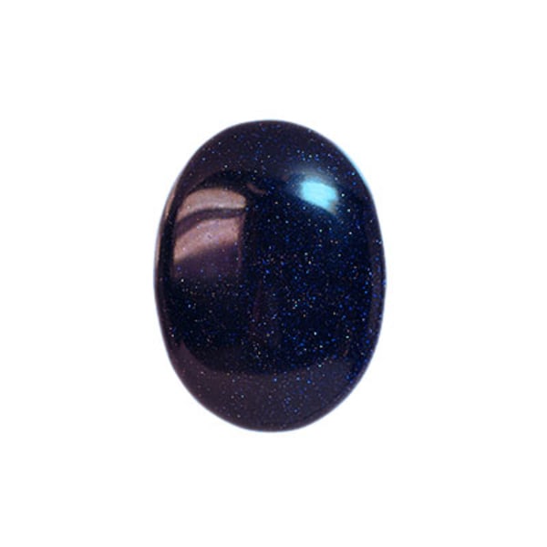 Cabochon, blå "guldsten", 29x39mm oval, 1st blå
