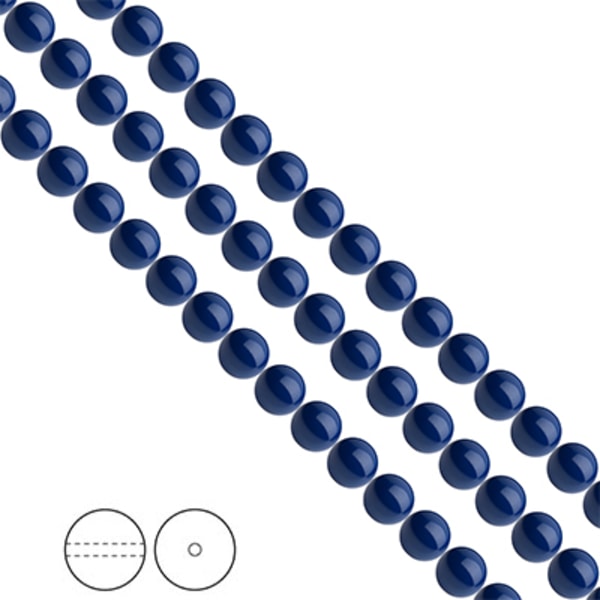 Preciosa Nacre Pearls (premiumkvalitet), 6mm, Navy Blue, 25st