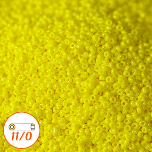 Miyuki seed beads 11/0, opaque yellow luster, 10g gul