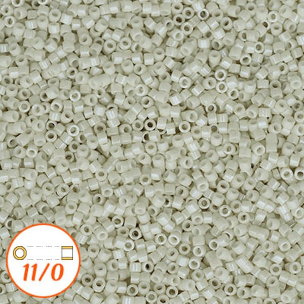 Miyuki Delica 11/0, opaque alabaster luster, 5g grå