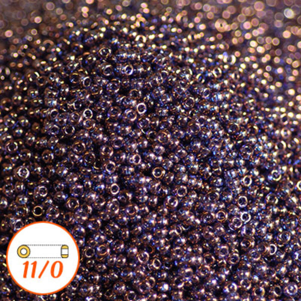 Miyuki seed beads 11/0, violet gold luster, 10g lila
