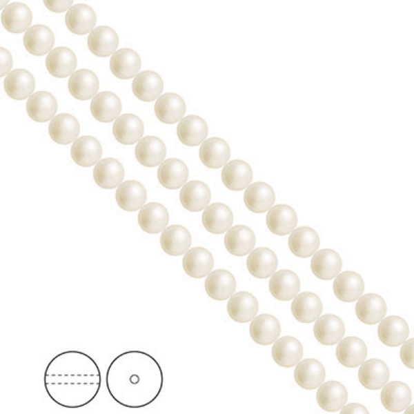 Preciosa Nacre Pearls (premiumkvalitet), 5mm, White, 25st