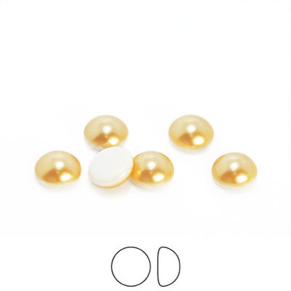 Preciosa Nacre Cabochoner (premiumkvalitet), ca 8mm, Gold, 6st gul