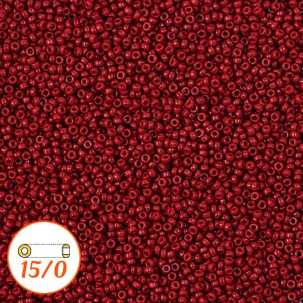 Miyuki seed beads 15/0, dyed opaque maroon, 10g