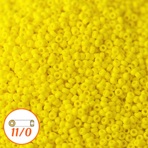 Miyuki seed beads 11/0, opaque lemon, 10g gul