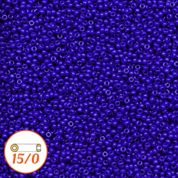 Miyuki seed beads 15/0, opaque cobalt, 10g blå