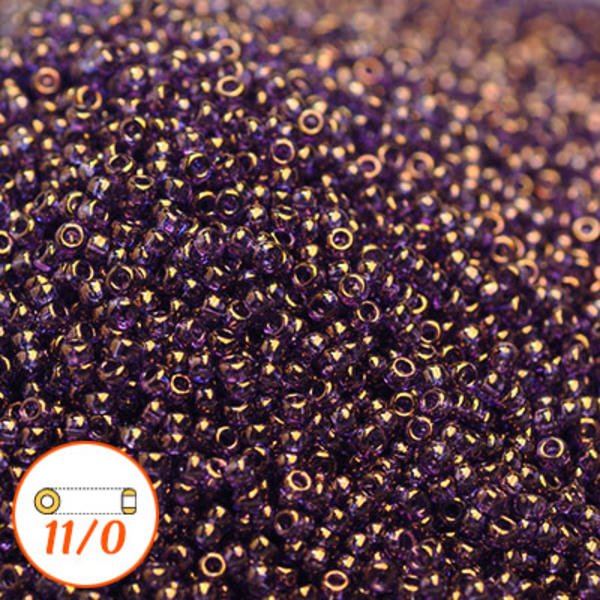 Miyuki seed beads 11/0, lavender blue gold luster, 10g lila