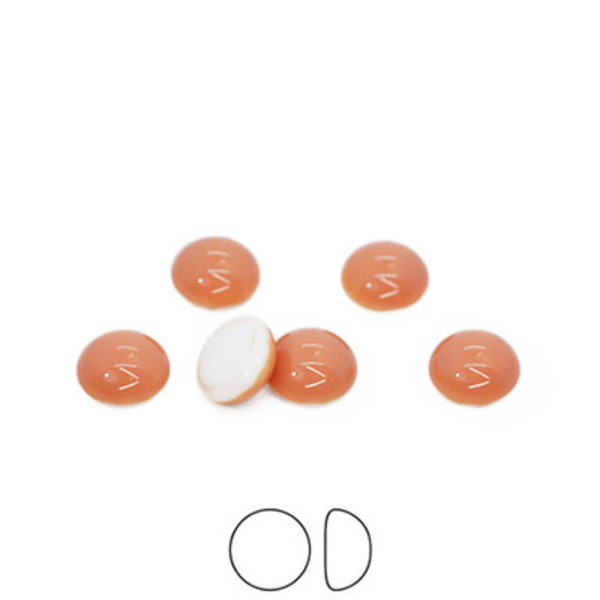 Preciosa Nacre Cabochoner (premiumkvalitet), ca 8mm, Salmon Rose rosa