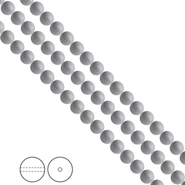 Preciosa Nacre Pearls (premiumkvalitet), 5mm, Ceramic Grey, 25st