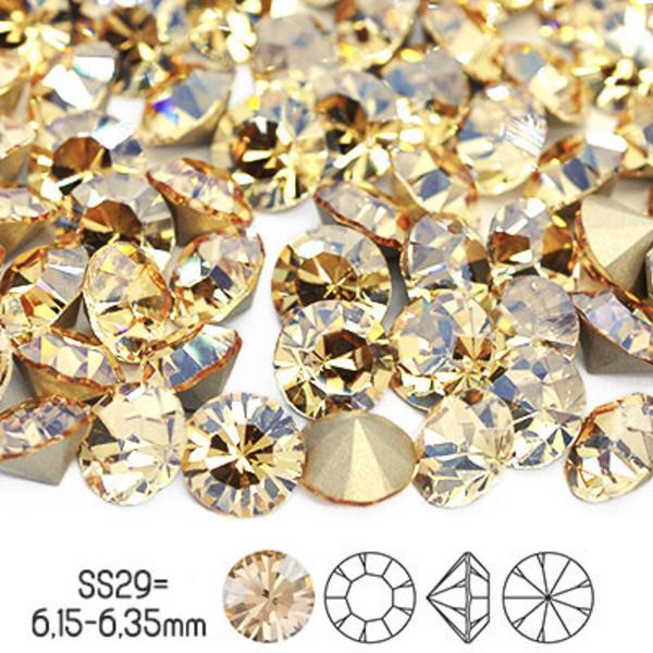 Preciosa chatons, SS29 (ca 6mm), Cr.Golden Honey, 12st beige