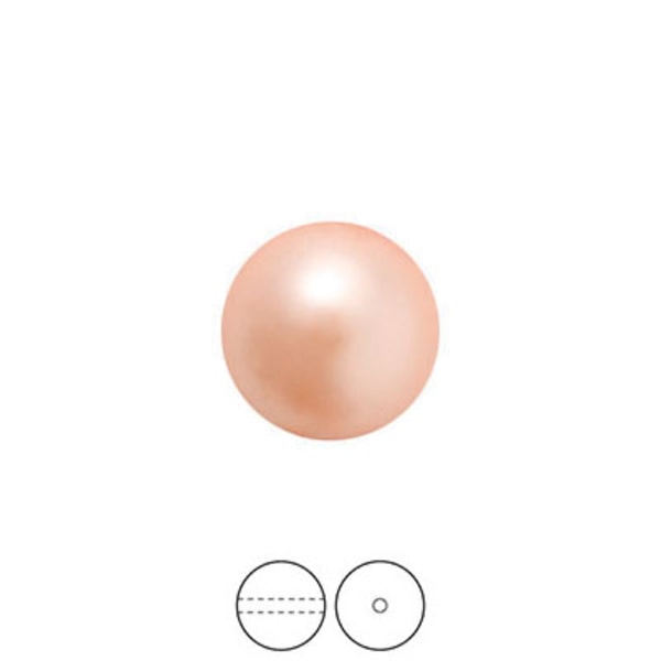 Preciosa Nacre Pearls (premiumkvalitet), 12mm, Peach, 2st