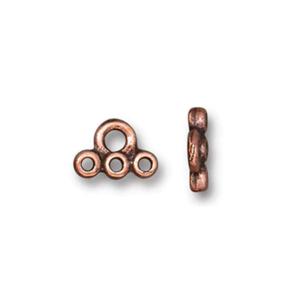 TierraCast stitch-in connector link, 9x6mm, antikt kopparplätera