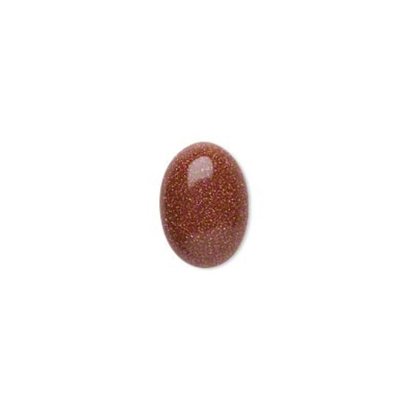 Cabochon, brun "guldsten", 13x18mm oval, 1st brun