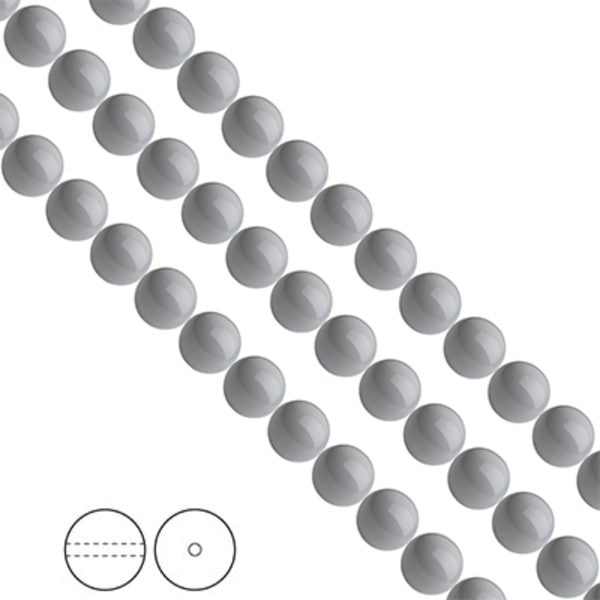 Preciosa Nacre Pearls (premiumkvalitet), 8mm, Ceramic Grey, 20st