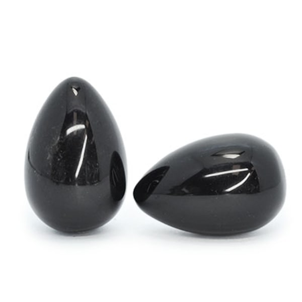 Stenägg utan hål, naturlig svart obsidian, 2x3cm, 1st