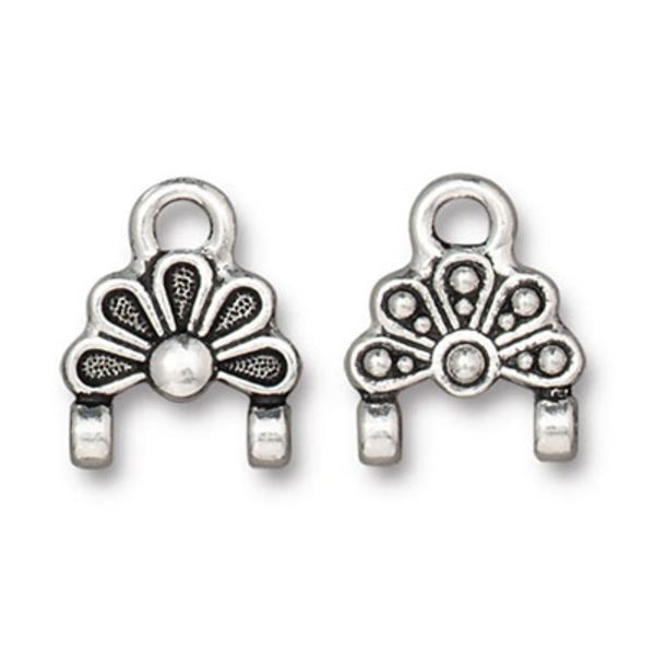 TierraCast stitch-in Oasis link, 12x14mm, silverpläterad, 1st silver
