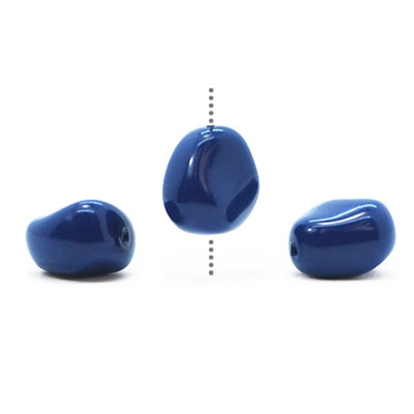 Preciosa Elliptic Pearls (premiumkvalitet), 11x9.5mm, Navy Blue,