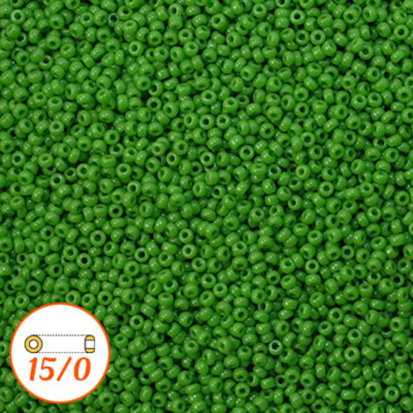 Miyuki seed beads 15/0, opaque jade green, 10g grön