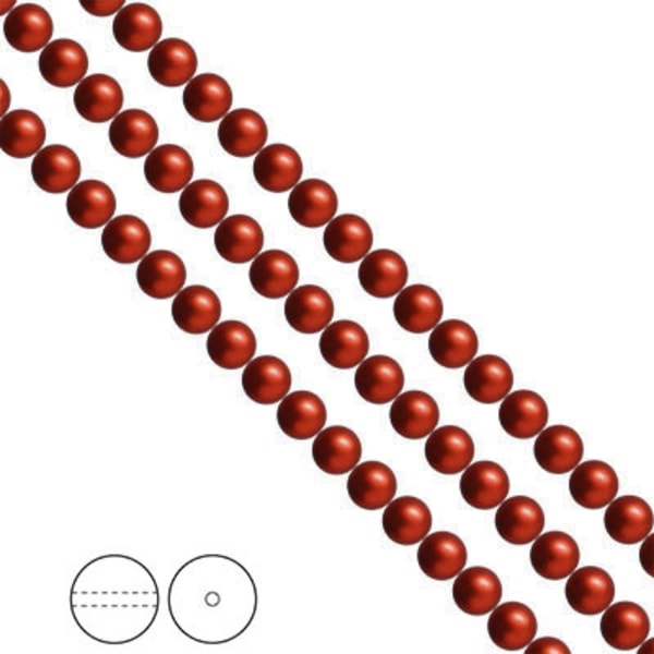 Preciosa Nacre Pearls (premiumkvalitet), 5mm, Dark Copper, 25st