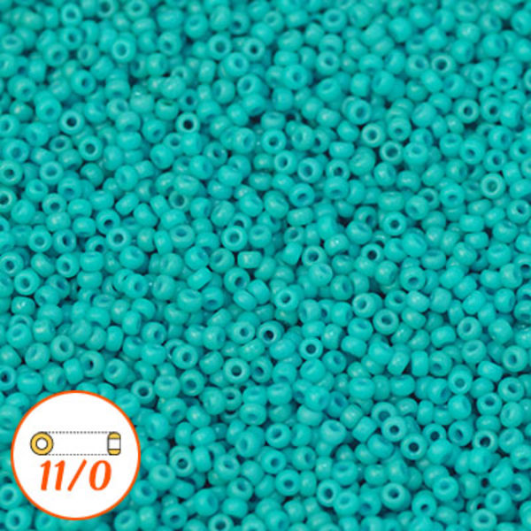 Miyuki seed beads 11/0, dyed bright turquoise, 10g turkos
