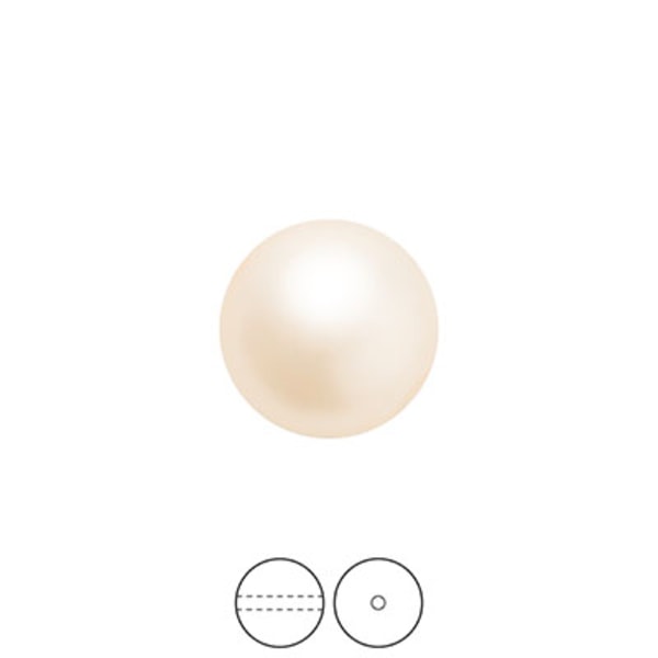 Preciosa Nacre Pearls (premiumkvalitet), 12mm, Creamrose, 2st