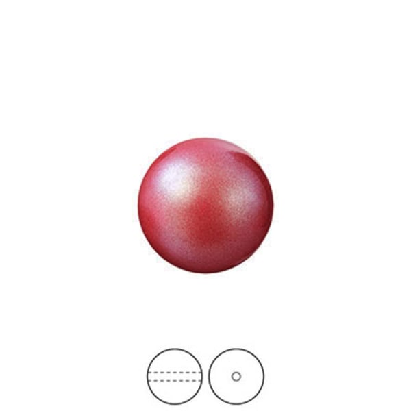 Preciosa Nacre Pearls (premiumkvalitet), 10mm, Pearlescent Red,