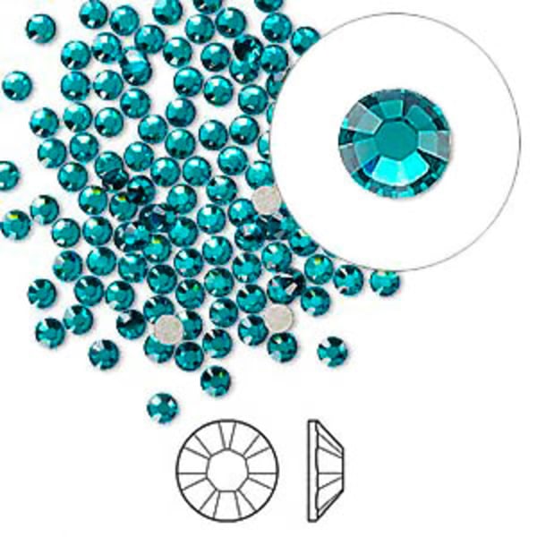 Swarovski flat back strass, 2.5-2.7mm, blue zircon, 20-pack turkos