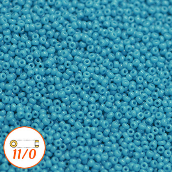 Miyuki seed beads 11/0, opaque light blue, 10g blå