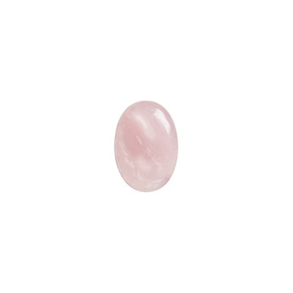 Cabochon, naturlig ljus rosenkvarts, 13x18mm oval, 1st rosa
