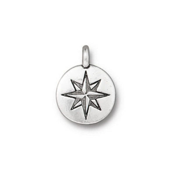 TierraCast berlock Mini North Star, 11x14.5mm, silverpläterad, 1 silver