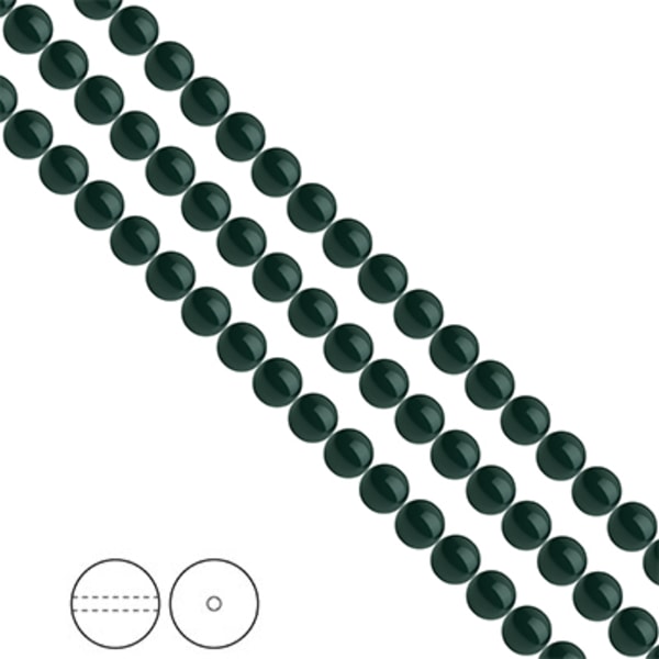 Preciosa Nacre Pearls (premiumkvalitet), 5mm, Malachite, 25st