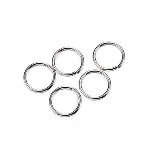 Öppna motringar av rostfritt kirurgiskt stål, ca 6x0.7mm, 5g/50g silver 50950