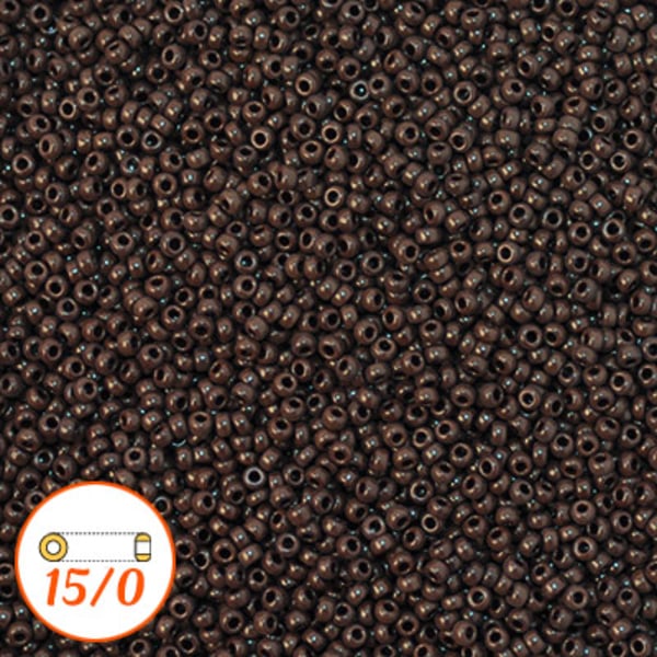 Miyuki seed beads 15/0, opaque dark brown, 10g
